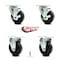 Service Caster 4 Inch Phenolic Wheel Swivel Top Plate Caster Set with 2 Brake 2 Rigid SCC SCC-20S414-PHS-TLB-TP2-2-R-2 - alternate 3